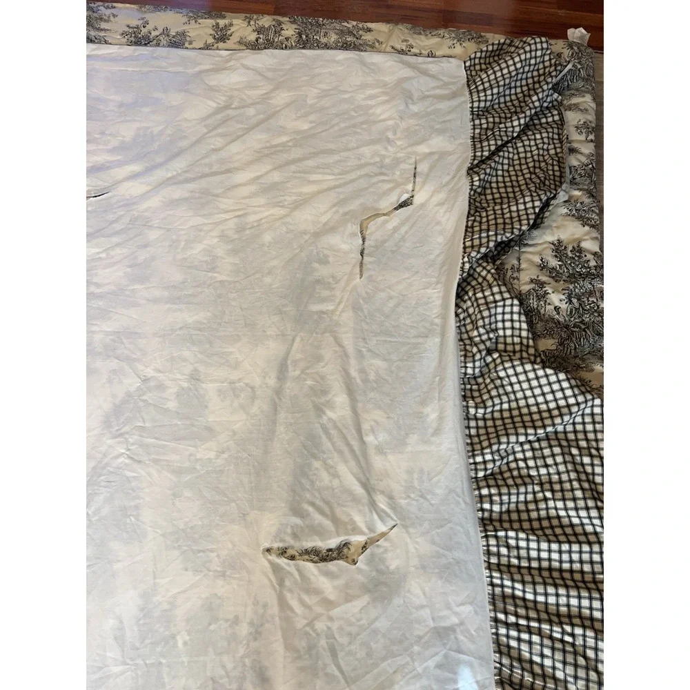 Waverly Garden Room Queen French Country Toile Reversible Comforter 7pc Set